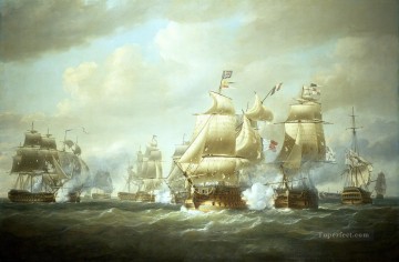 海戦 Painting - 1806 年 2 月 6 日のニコラス ポーコック ダックワースのサン ドミンゴ沖海戦